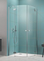 Radaway Torrenta PDD 80x80 cm íves zuhanykabin, kifelé nyíló dupla ajtóval, átlátszó üveggel, Easy C