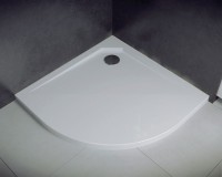 Besco Asco Slim (lapos) íves 80x80x3,5 cm öntött márvány zuhanytálca