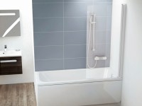 Ravak CVS1 egyrészes kádparaván 80x150 cm fehér keret + átlátszó üveg, jobbos vagy balos változat