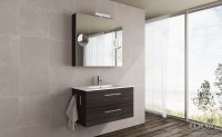 Tboss Milano 90 alsó fali fürdőszobabútor 2 fiókkal, kerámia mosdóval, 3 féle fogantyúval, 34 színbe