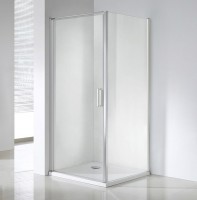 Wellis Quadrum 90x90 cm szögletes zuhanykabin 1 nyílóajtóval, króm kerettel, átlátszó üveggel + Easy