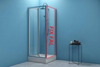 Kolpa San Luna TSV 80 fix oldalfal zuhanyajtóhoz, ezüst profil, átlátszó üveg