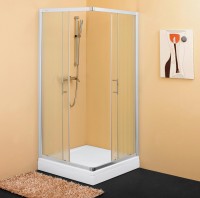 Kolpa San SQ Line TKK 80x80 cm szögletes zuhanykabin ezüst kerettel, chinchilla üveggel