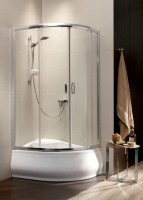Radaway Premium Plus E  100x80 cm, 170 cm magas íves, aszimmetrikus zuhanykabin