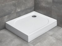Radaway Delos D szögletes, aszimmetrikus zuhanytálca 80x75 cm, előlappal, lábbal és szifonnal e
