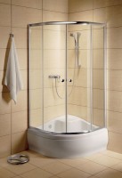 Radaway Classic A 90x90x170 cm íves zuhanykabin, átlátszó üveggel, króm kerettel