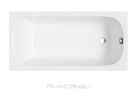 M-Acryl Mira 120x70 cm egyenes akril kád + vízszintező kádláb