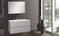 Wellis Elois Grey 80 komplett fürdőszobabútor, fényes világosszürke színben
