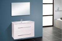 Wellis Nina 80 cm komplett fürdőszobabútor, 2 fiókkal, öntött márvány mosdóval + tükörrel