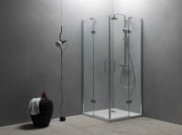 Kolpa San Atlas TKK 90x90 cm szögletes zuhanykabin, nyíló ajtókkal, átlátszó üveggel