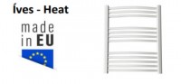 Bagno Heat 400x1500 mm íves, fehér törölközőszárító radiátor