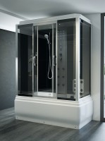 Sanimix Hidromasszázs zuhanykabin elektronikával, ülőkés káddal 135x85x220 cm  22.8011-135