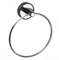 Roltechnik Optimo Black törölközőtartó gyűrű 6220 fekete-króm rozsdamentes fürdőszobai kie