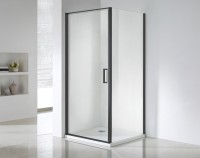 Wellis Quadrum Black 90x90 cm szögletes zuhanykabin 1 nyílóajtóval, matt fekete kerettel, átlátszó ü