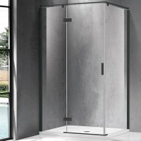 Wellis Palmaria Black 120x90 cm szögletes zuhanykabin 1 BALRA nyílóajtóval, fekete kerettel, át