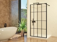 N-smart Frida Black 110x190 cm Walk-in zuhanyfal, fekete kerettel