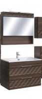 Guido Prémium Romeo 80 cm komplett fürdőszobabútor mosdóval, LED világítással együtt, Dark walnut sz