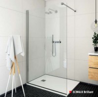 Roltechnik Ecwalk 140 Walk-in zuhanyfal, brillant ezüst profillal, 140x207 cm