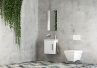 Tboss Lux 40 alsó fürdőszobabútor, öntöttmárvány mosdóval, 19 színben választható, 2 db ajándék törö