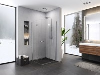 Roltechnik New Trendy Superia 90x90 cm szögletes zuhanykabin, forgatható rendszerű harmonika ajtóval