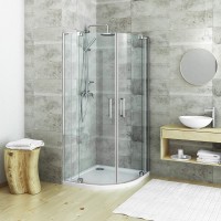 Roltechnik GR2N Elegant Neo Line 100x100 cm íves zuhanykabin, kétszárnyas nyíló ajtóval, ROLSHIELD ü