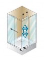 Kolpa San SQ Line TKK 120x80 cm szögletes zuhanykabin fehér kerettel, átlátszó üveggel