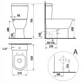Sapho Jalta Rimless, perem nélküli monoblokk WC, alsó-hátsó kifolyású, WC-ülőkével, króm