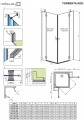 Radaway Torrenta KDD 90Jx80B cm aszimmetrikus zuhanykabin, dupla kifelé nyíló ajtóval, átlátsz
