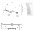 Besco Intima 150x85 cm szögletes jobbos vagy balos aszimmetrikus akril kád