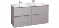 Wellis Elois Grey 120 cm komplett 4 fiókos fürdőszobabútor, dupla öntött márvány mosdóval +