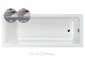 M-Acryl Sandra Slim 170x75 cm keskeny peremű, egyenes akril kád + vízszintező kádláb