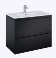 Elita Unit Split 80 cm MATT fekete fürdőszoba bútor 2 fiókkal kerámia mosdóval