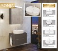 Tboss Sonja 95 komplett fürdőszobabútor szett 33 színben, 4 féle pultra tehető Roca mosdóval