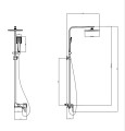 WelliWellis Imber intelligens termosztátos zuhanyrendszer, digitális kijelzővel, csapteleppel egy