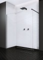 Radaway Modo New Black II 65 Walk-in zuhanyfal, átlátszó üveggel, matt fekete profillal