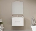 Savini Iris 60 cm komplett fürdőszobabútor SZETT, magasfényű fehér színben, mosdóval, tükö