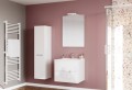Savini Iris 80 cm komplett fürdőszobabútor SZETT, magasfényű fehér színben, mosdóval, tükö