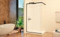 N-smart Felicia Rain Black 100x195 cm Walk-in zuhanyfal, fekete profillal, mintás üveggel