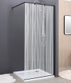 Niagara Wellness Felicia Rain Black 120x195 cm Walk-in zuhanyfal, matt fekete profillal