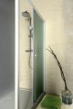 Sapho Aqualine Amadeo 100 cm zuhanyajtó, tolóajtó Brick (intim) üveggel, fehér kerettel