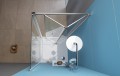 Sapho Easy Line harmonika zuhanyajtó, átlátszó üveggel, 80x190 cm