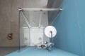 Sapho Easy Line harmonika zuhanyajtó, átlátszó üveggel, 80x190 cm