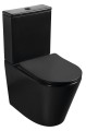 Sapho Paco PC1012WRB fekete monoblokk WC perem nélküli, alsó-hátsó kifolyású, tartállyal, ü