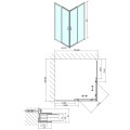 Sapho Easy Line 80x80 cm szögletes zuhanykabin, átlátszó üveggel