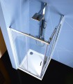 Sapho Easy Line 80x90 cm szögletes, aszimmetrikus zuhanykabin, átlátszó üveggel