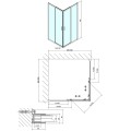 Sapho Easy Line 90x90 cm szögletes zuhanykabin, Brick (intim, nem átlátszó) üveggel