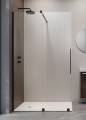 Radaway Furo Black Walk-in II 100 jobbos zuhanyfal, átlátszó üveggel, matt fekete profillal