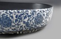 Sapho Priori pultra tehető kerámia mosdó, fekete-kék mintával PI026 60x40 cm