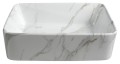 Sapho Dalma 48x38 cm pultra tehető mosdó, fehér márvány színben MM517