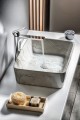 Sapho Dalma 48x38 cm pultra tehető mosdó, szürke márvány színben MM513
